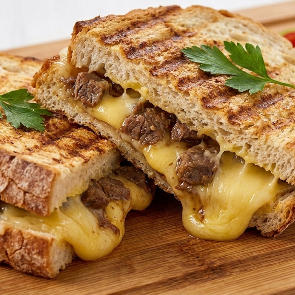 Üç Çeyrek Kavurma Kaşarlı Tost