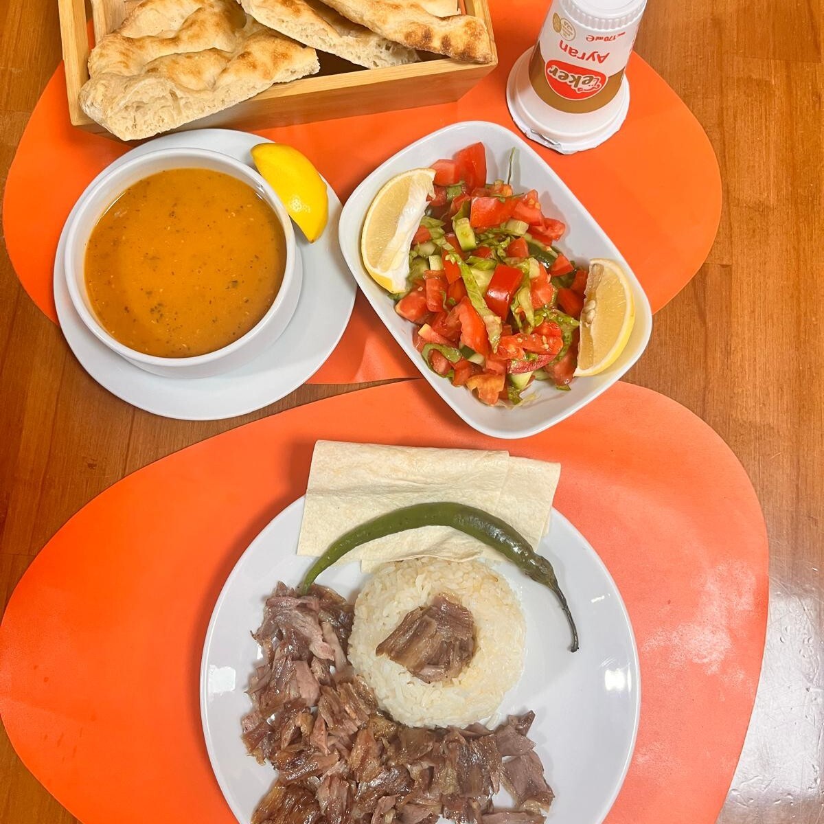 Kuzu Döner Menü (Çorba+Pilav+Döner+Ayran(170Ml))