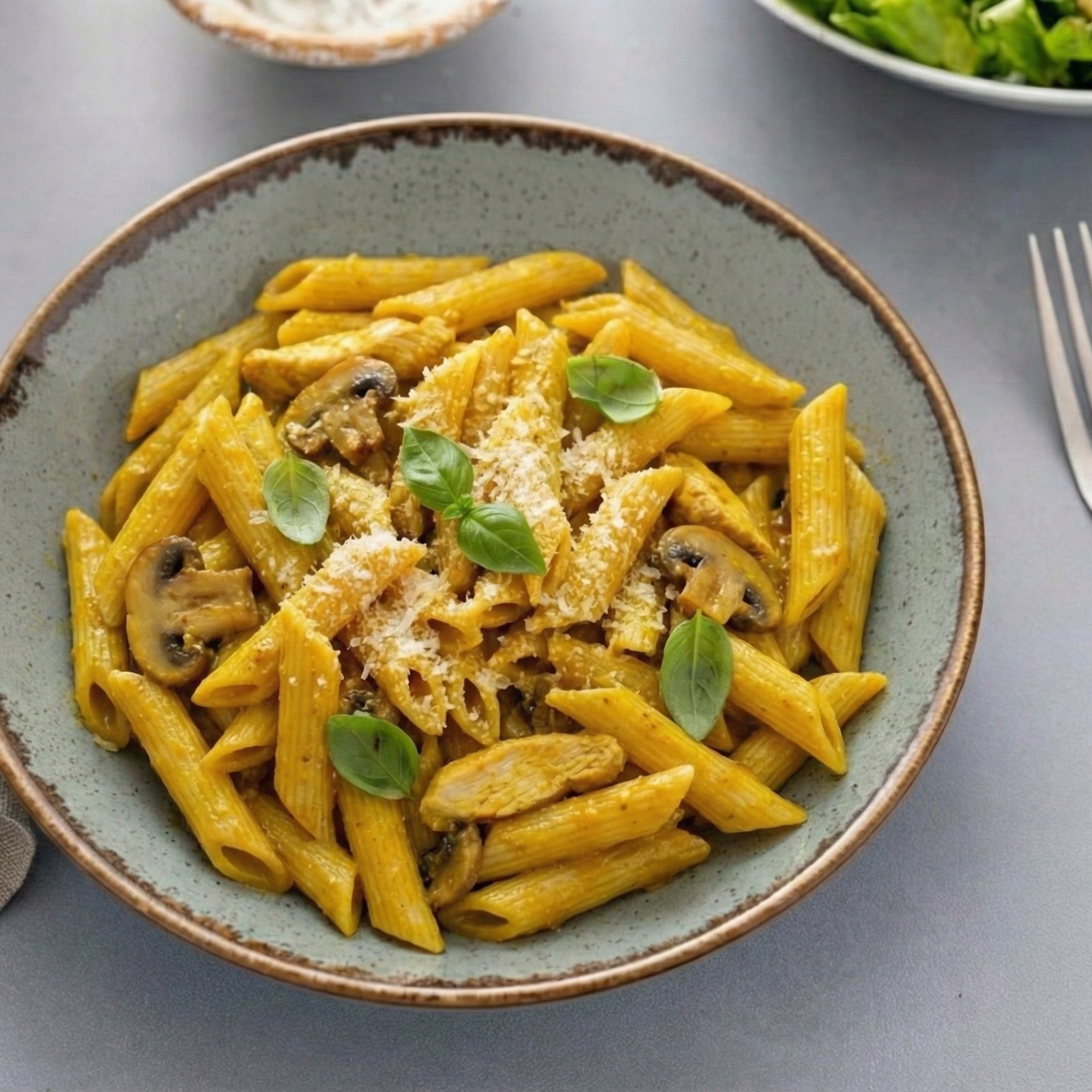 Köri Soslu Tavuk Penne