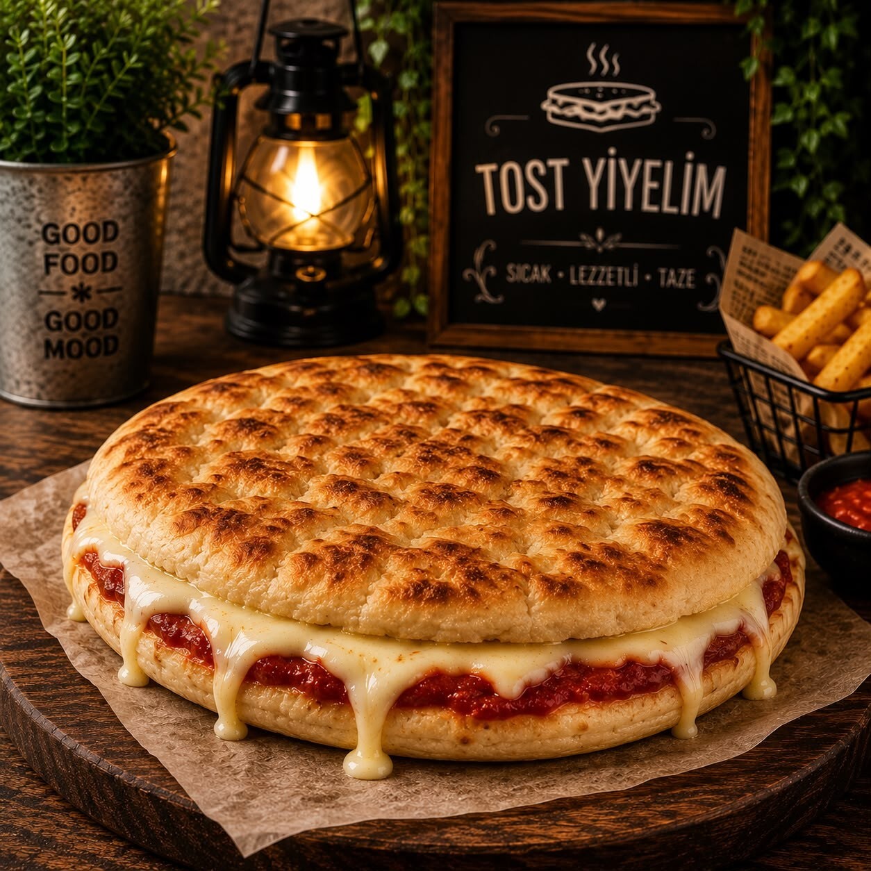 Bazlama Bol Kaşarlı Tost