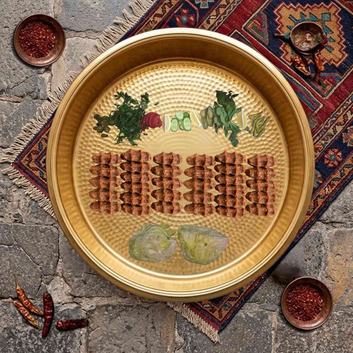 Tam Leğen Cevizli Çiğköfte Menüsü (1 kg) [10 Lavaş & Bol Garnitürlü]
