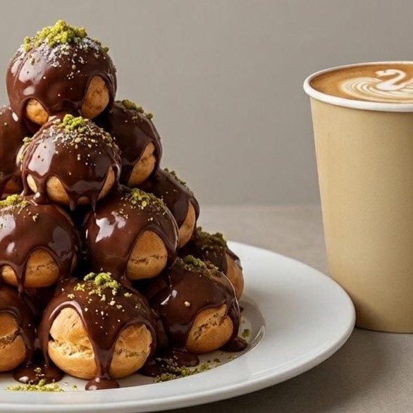 A'lâ Karamel Bisküvi Soslu Profiterol Ve Soğuk Kahve Menü (200 gr)