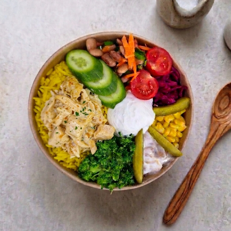 Kremalı Mantarlı Tavuk Bowl