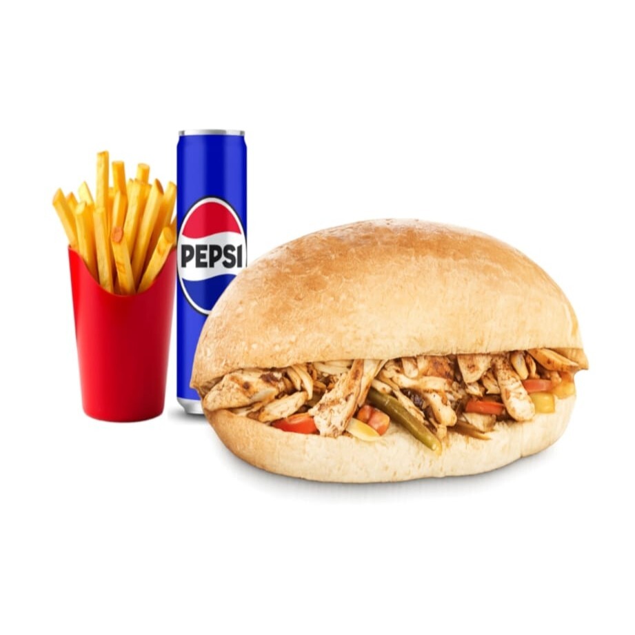 Eski Usul Tavuk Döner Ekmek Arası Menü (100 gr.)