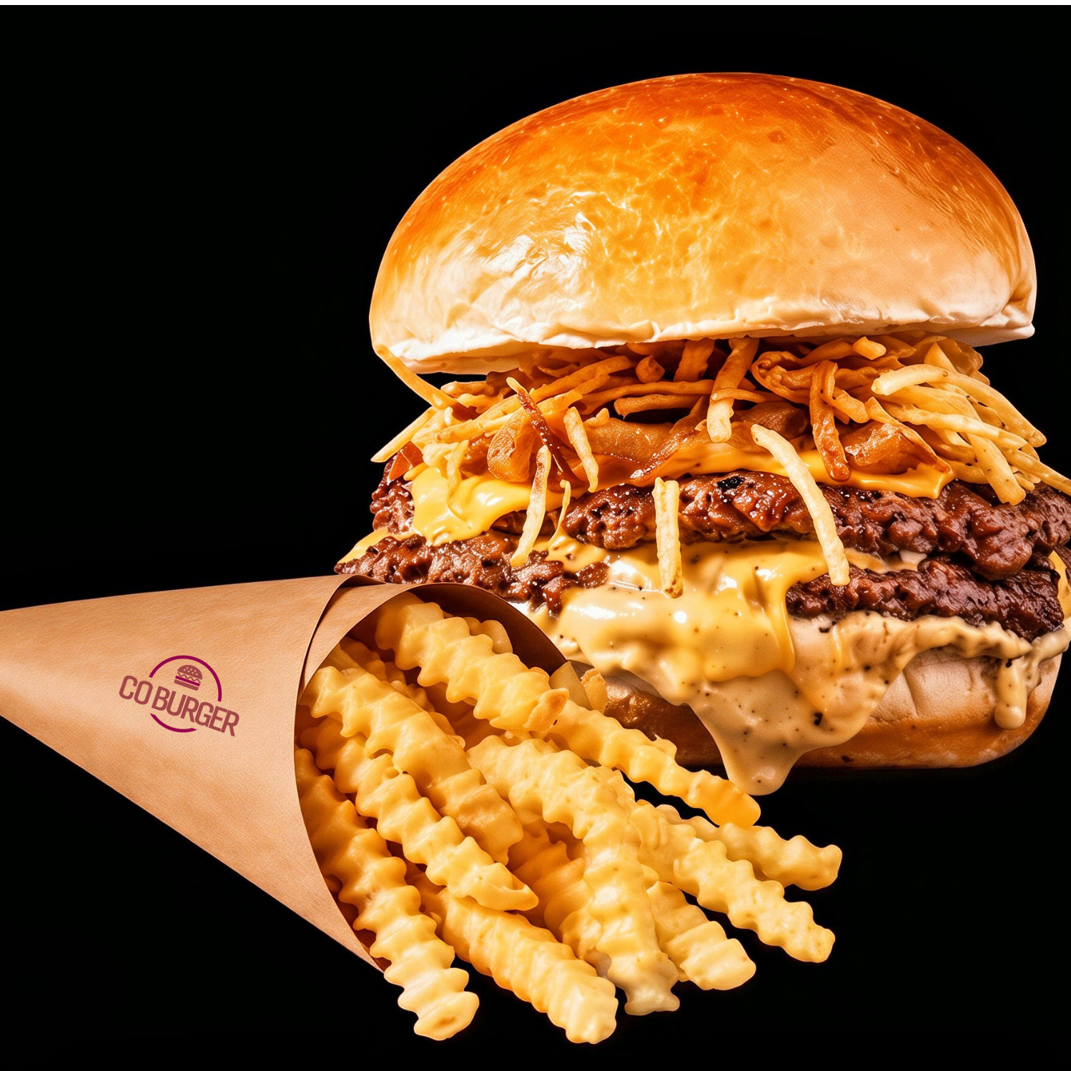 Cheese Smash Burger & Tırtıklı Patates