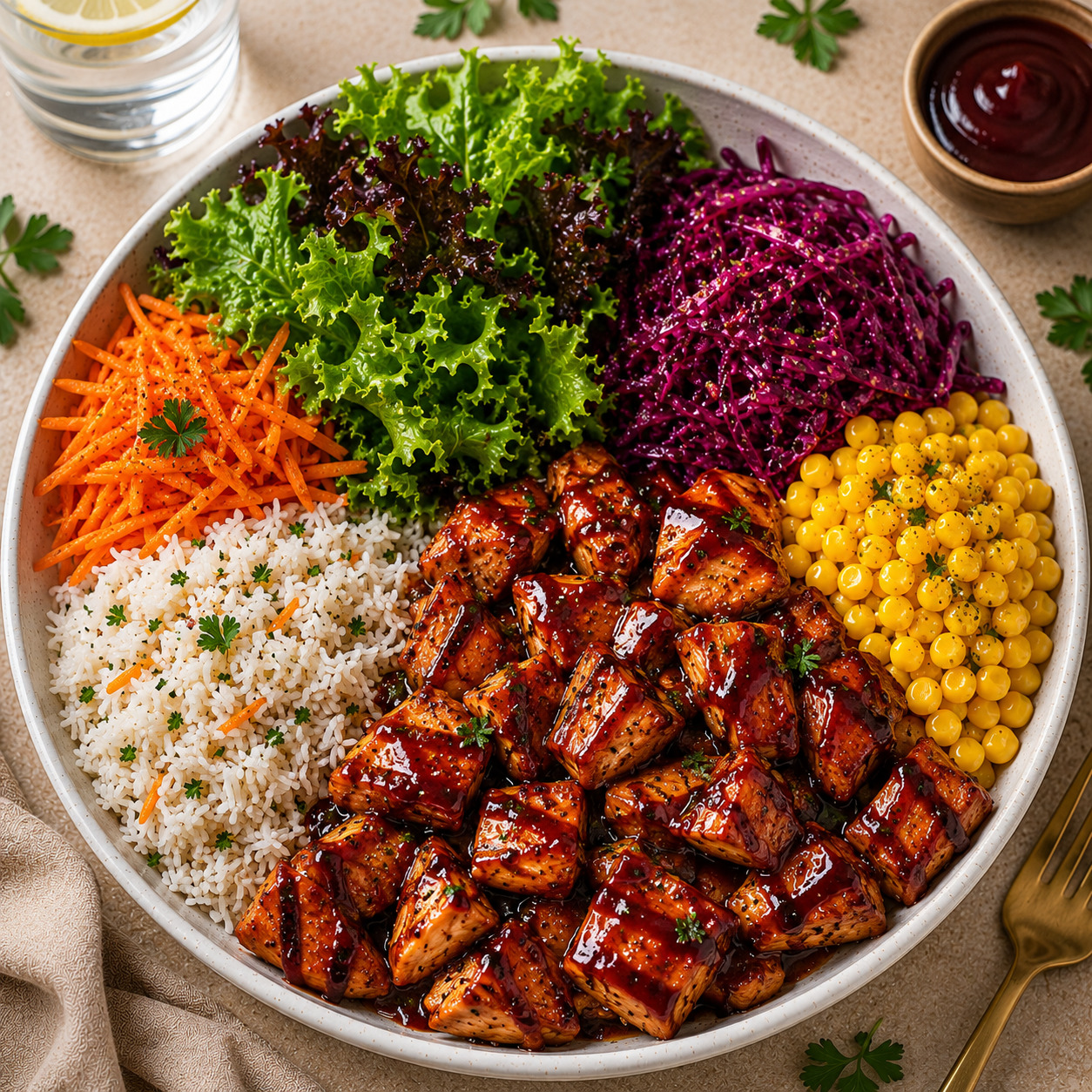 Barbekü Soslu Tavuk Bowl (600 Gr)