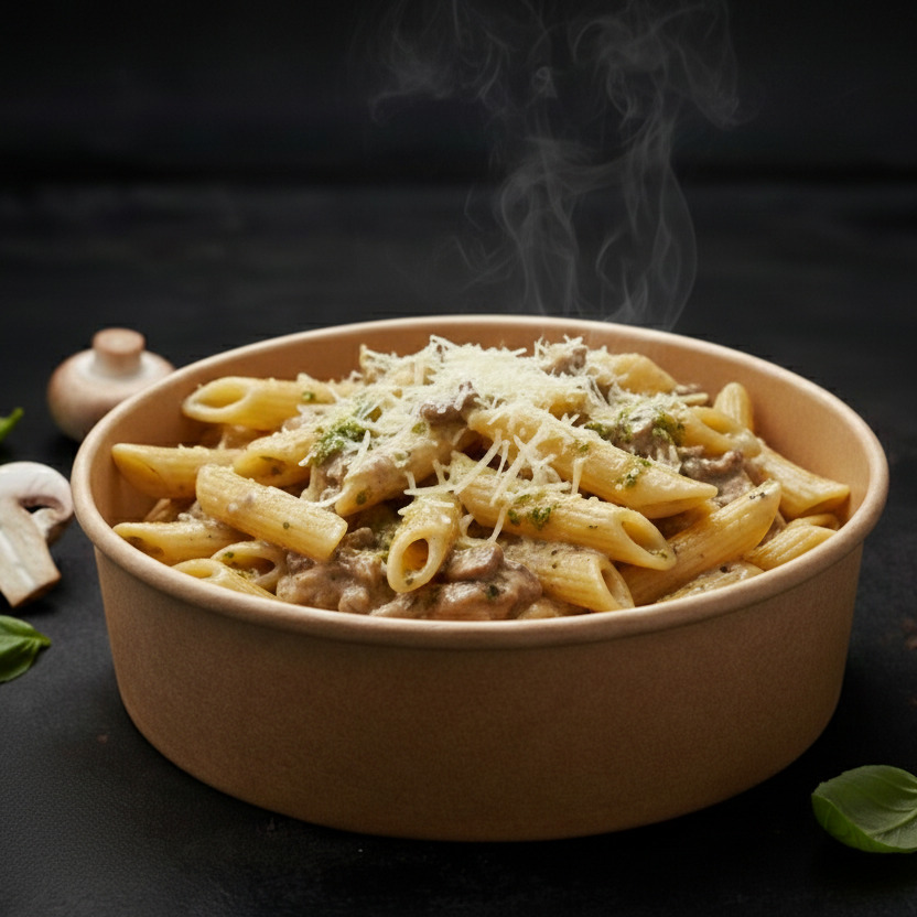 Küçük Çanak’ta Funghi Serenata Penne (Çanak'ta Mantar Esintisi)
