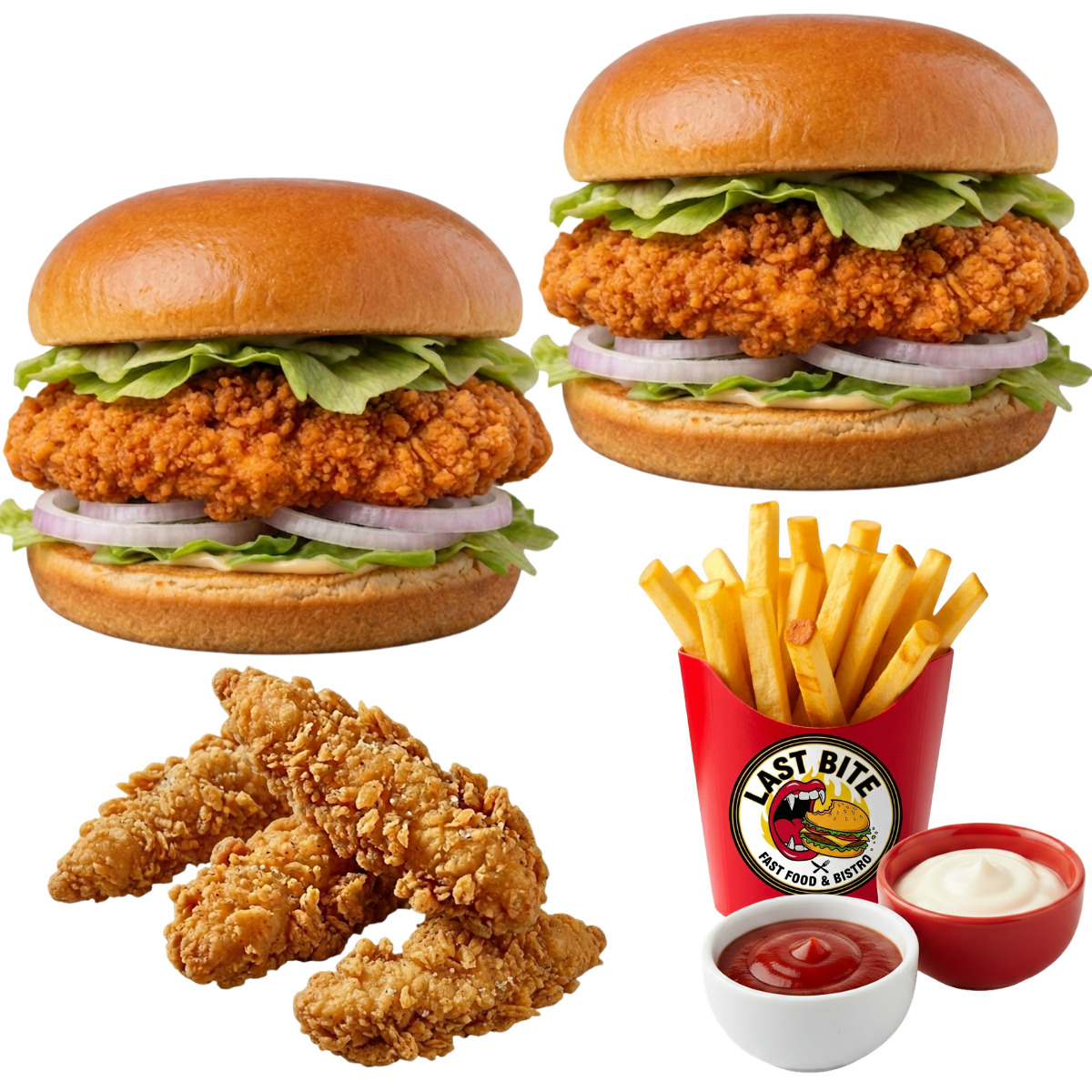 2'li Çıtır Cajun Burger + Tenders Menü