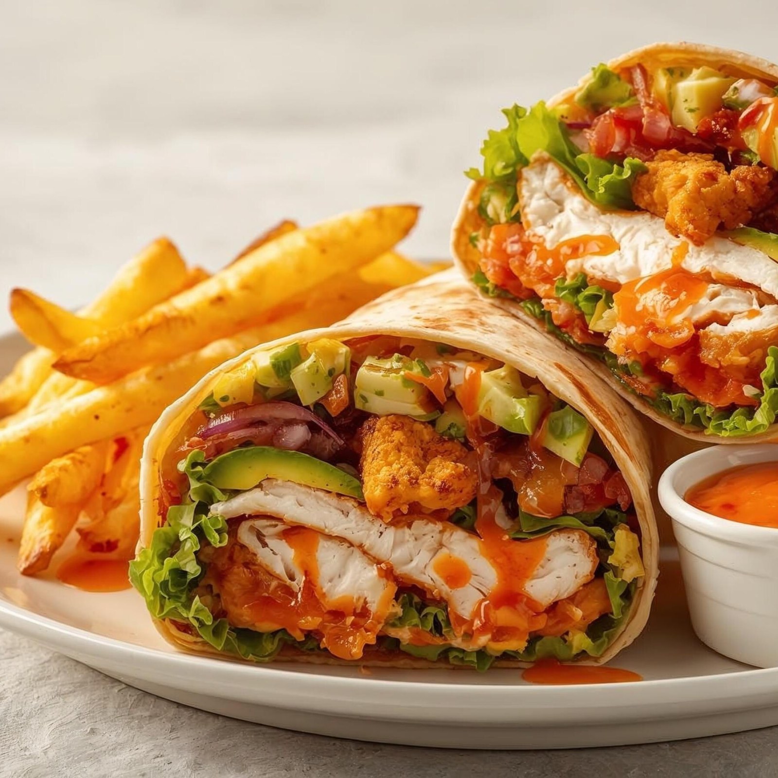 Acılı Çıtır Tavuk Wrap + Patates