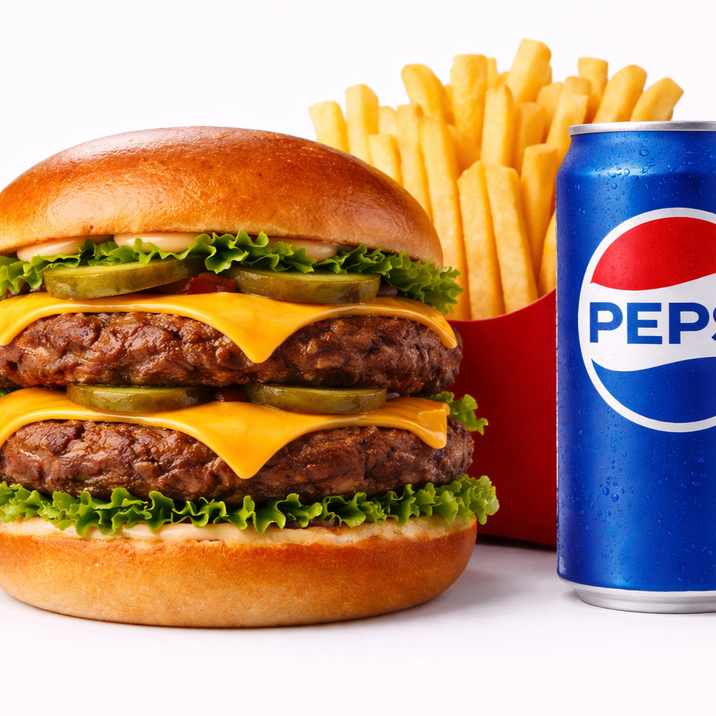 Double Cheeseburger Menü