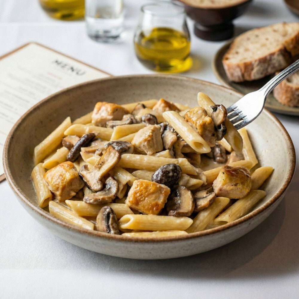 Tavuklu & Mantarlı Makarna Kovası