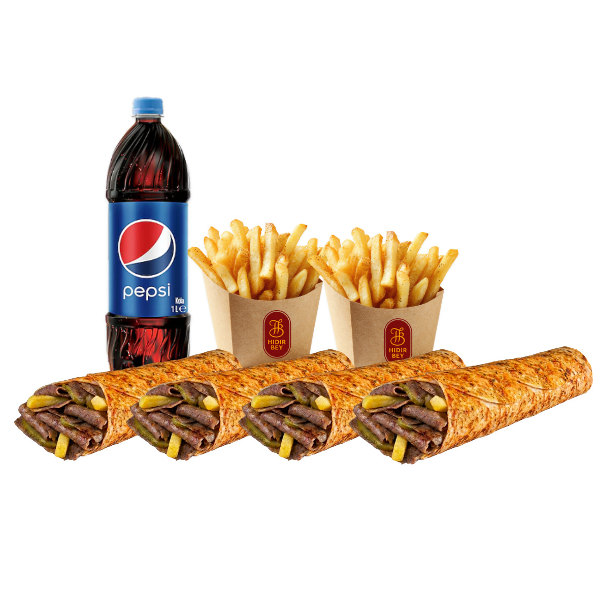 4'lü Et Döner Medium Dürüm Menü