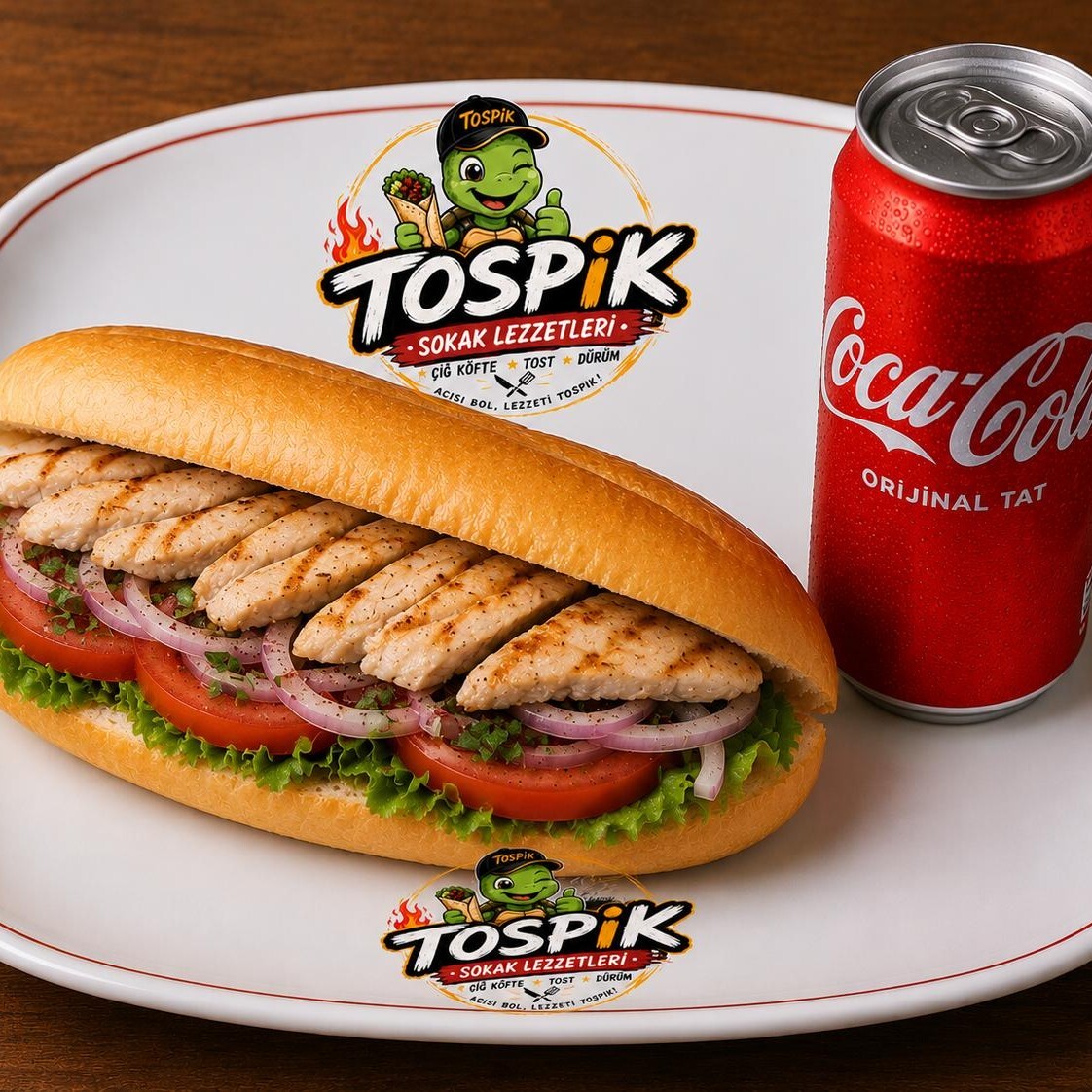 Tam Ekmek Arası Izgara Tavuk Fileto ( 150 gr ) + coca cola
