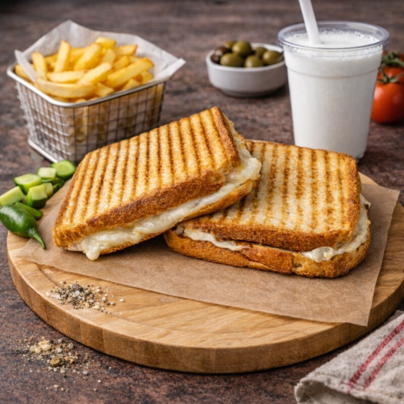 Kaşarlı Tost+ Patates+İçecek Seçimi