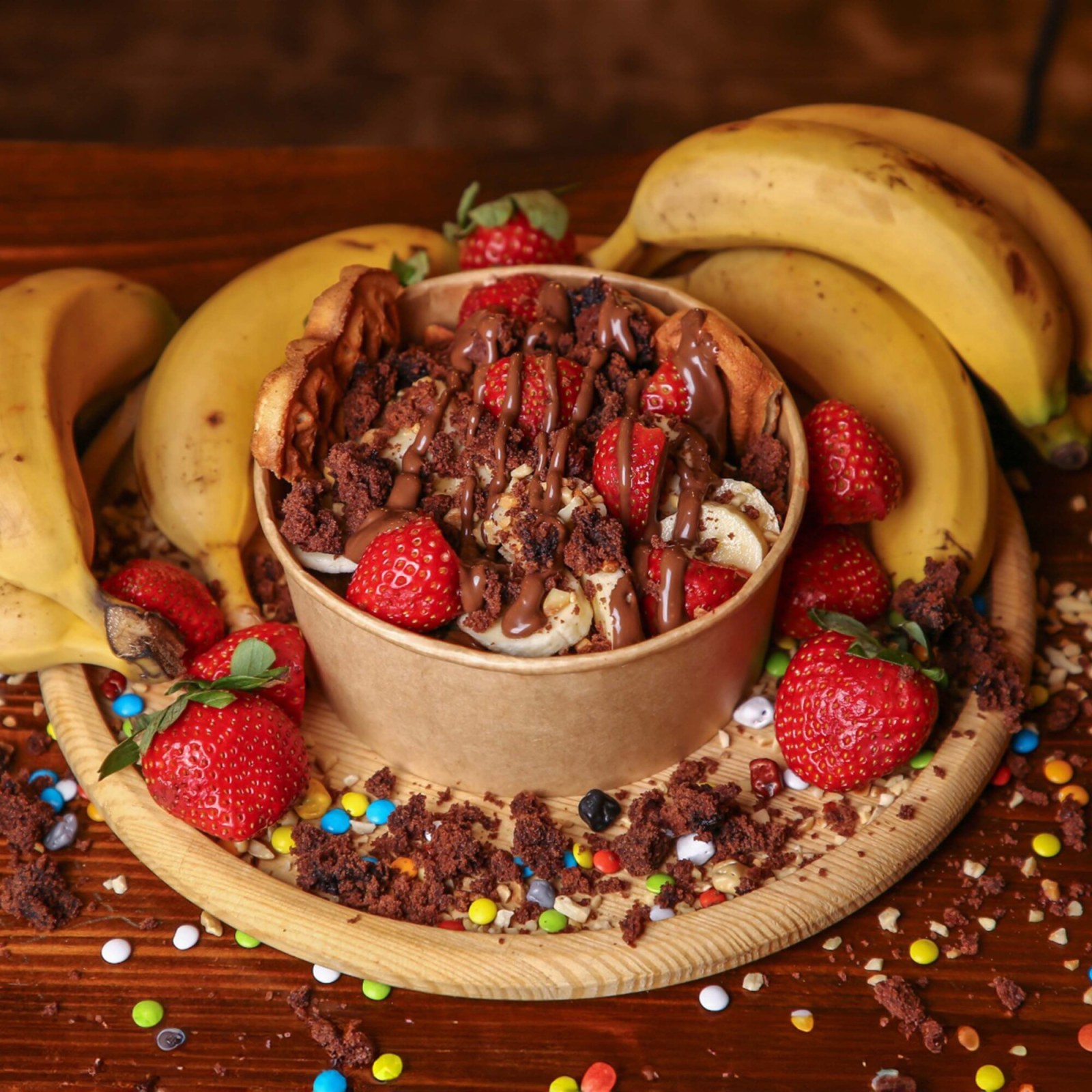 Sütlü Çikolatalı Muzlu Bowl Waffle