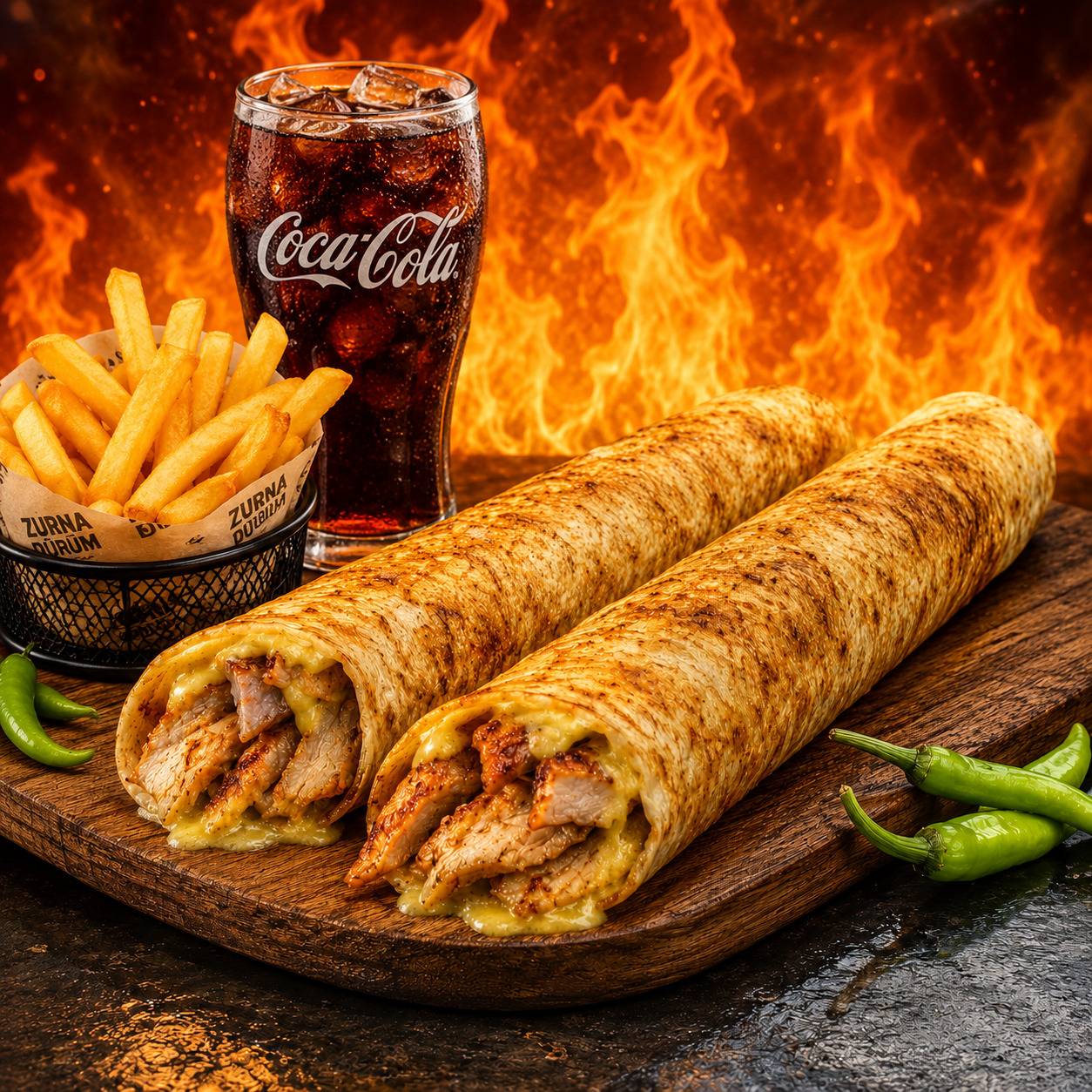 Coca Cola Hataylım Köri Soslu Zurna Dürüm