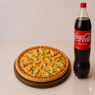 Büyük Boy Tavuklu Pizza & 1 Lt İçecek