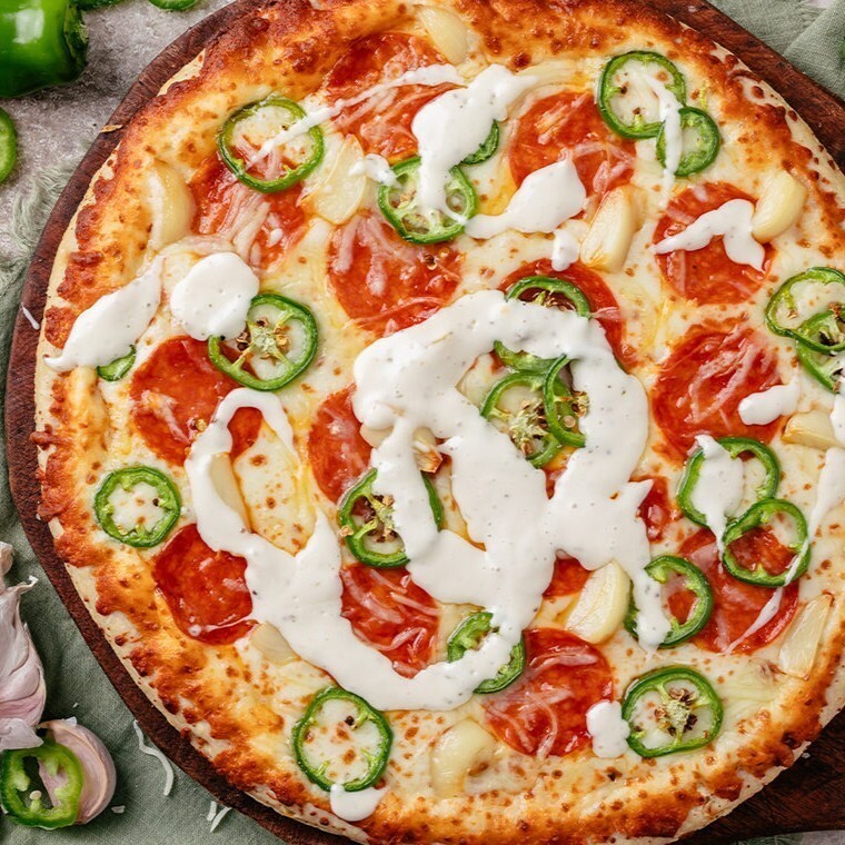 Mexica Ateşi Pizza Şöleni Vip Line Sos Acı Jalapenolu Sucuklu Mantarlı Gurme Pizza (Büyük Boy)