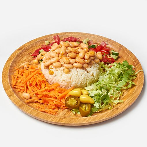 Kuru Fasulyeli Salatalı Pilav