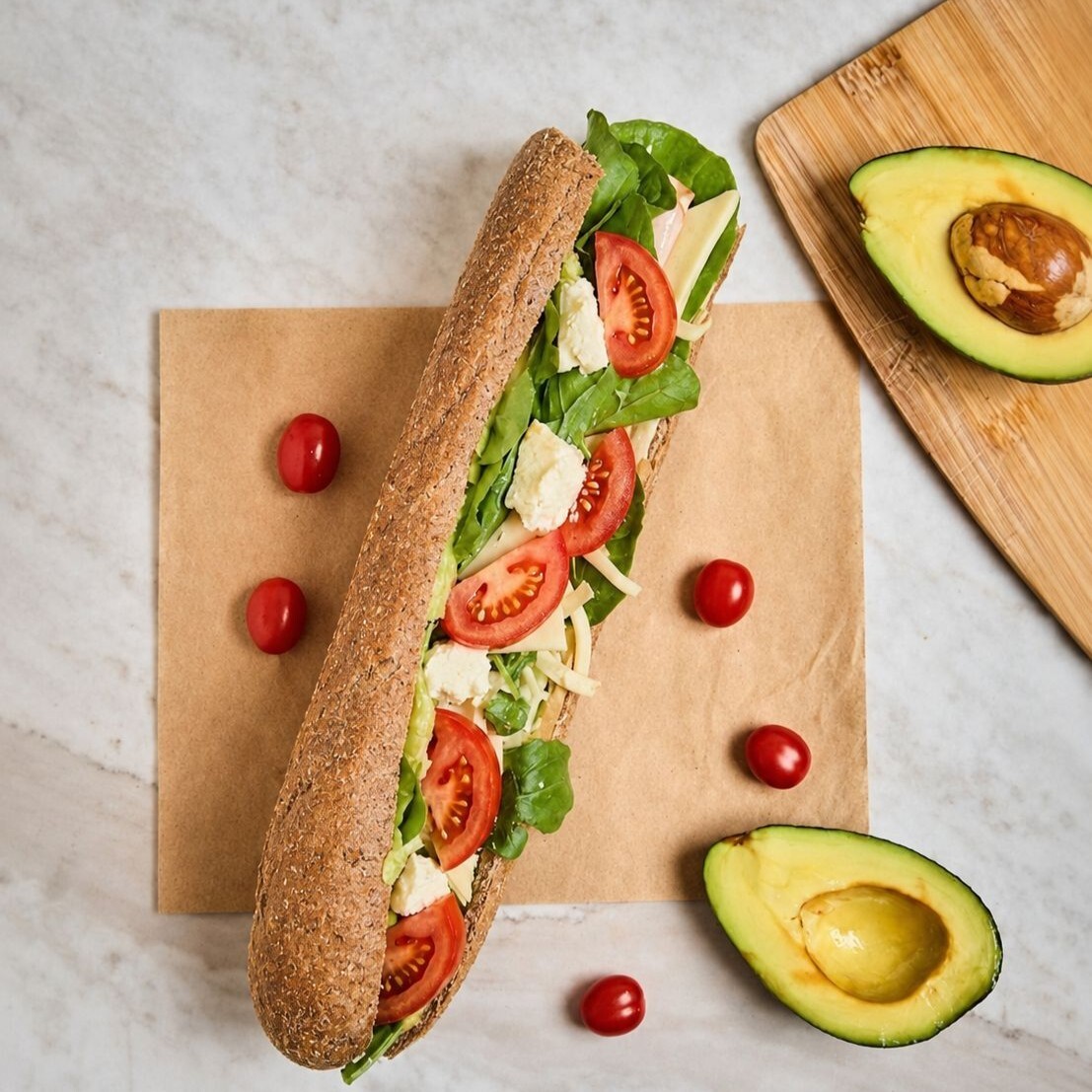 Tam Buğday Ekmek Altunado Avokado (Taze Domatesli) 30 Cm