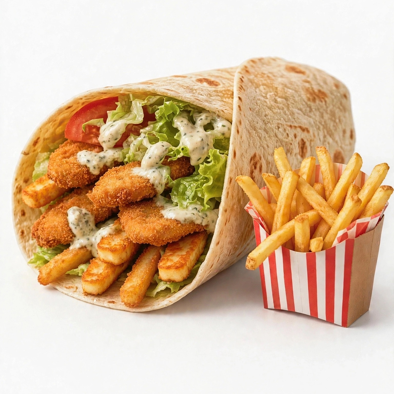 Tavuk Schnitzel & Hellim Tortilla