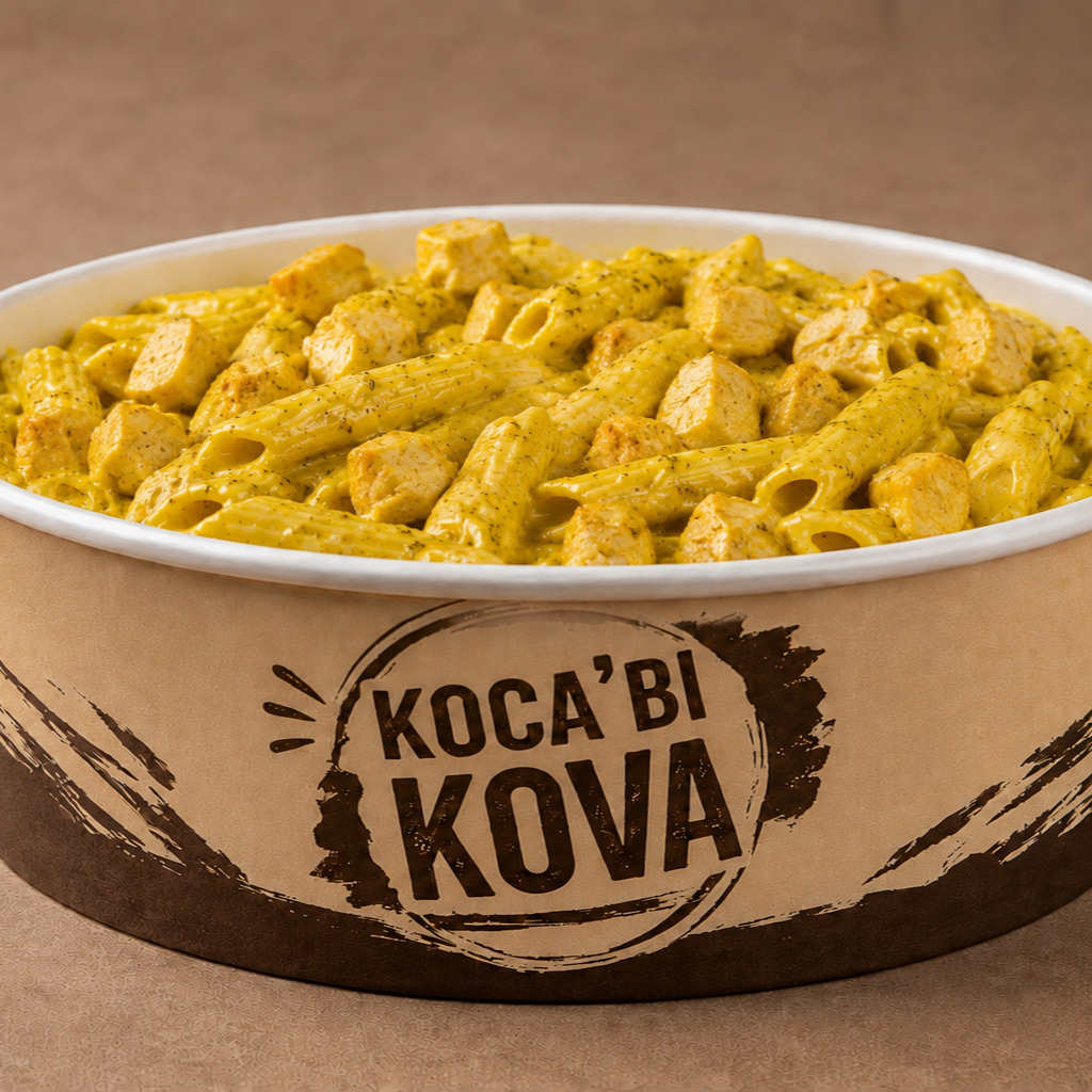 Köri Soslu Kremalı Tavuklu Kovada Makarna
