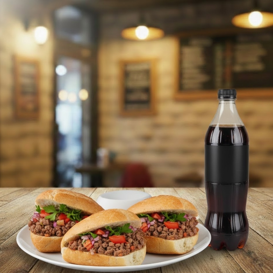 3'lü Ekmek Arası Et Tantuni Menü