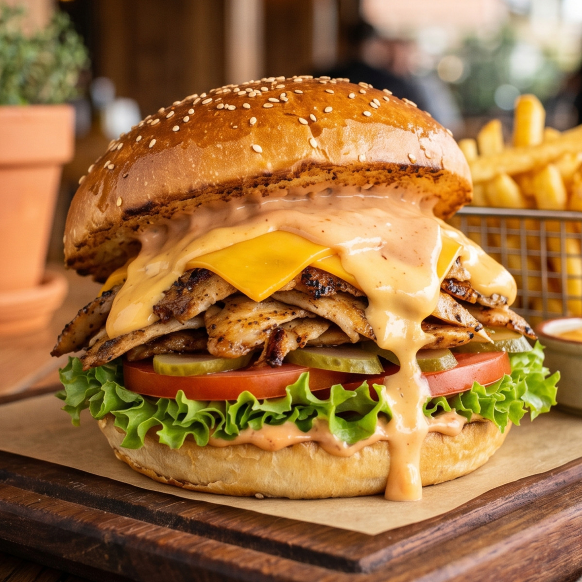 Tavuk Döner Cheese Burger