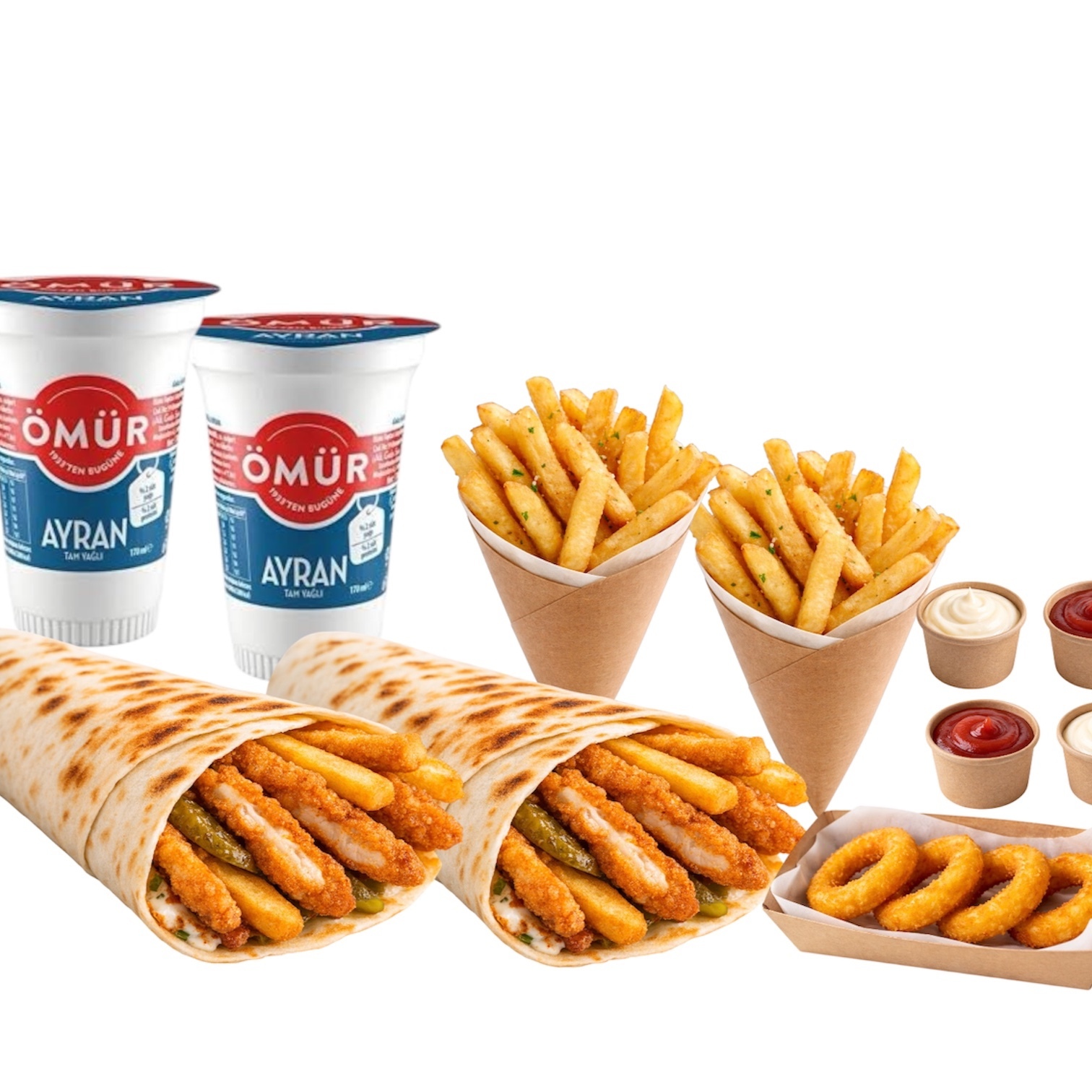 2'li Crispy Çıtır Tenders Jr Wrap Menü (2 Kişilik)