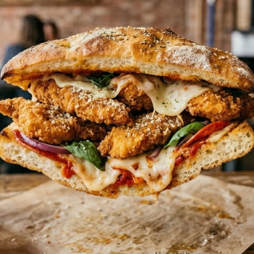 Çıtır Tavuklu Pizza Sandviç