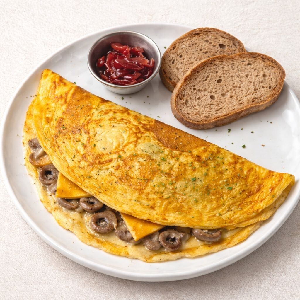 Mantar Cheddar Omlet