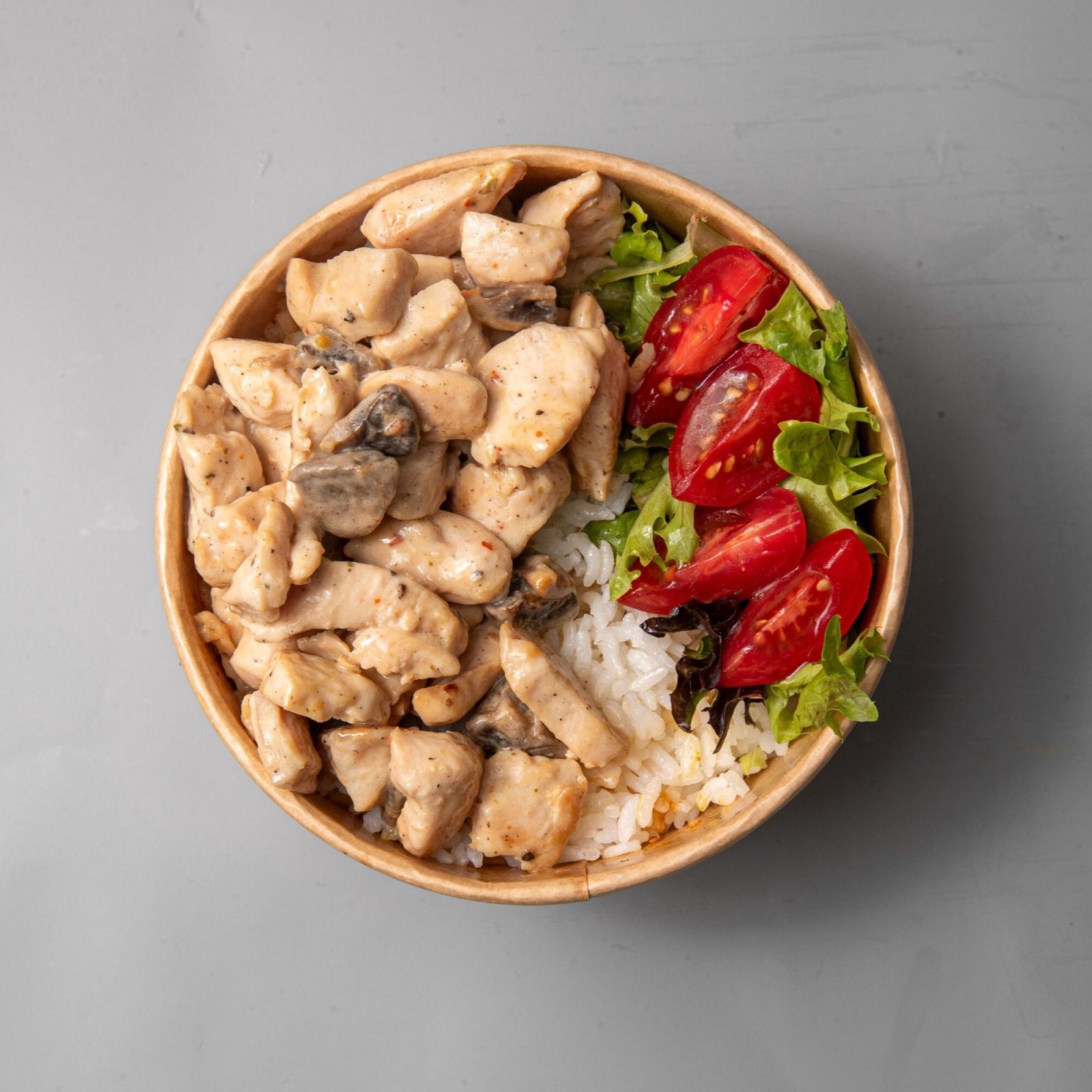 Acılı Kremalı Mantarlı Tavuklu Pilav Bowl (Büyük Kase)