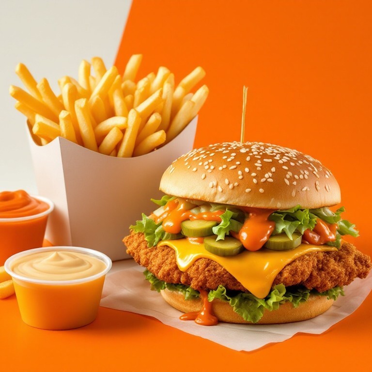 Tasty Cheddar Burger & Patates