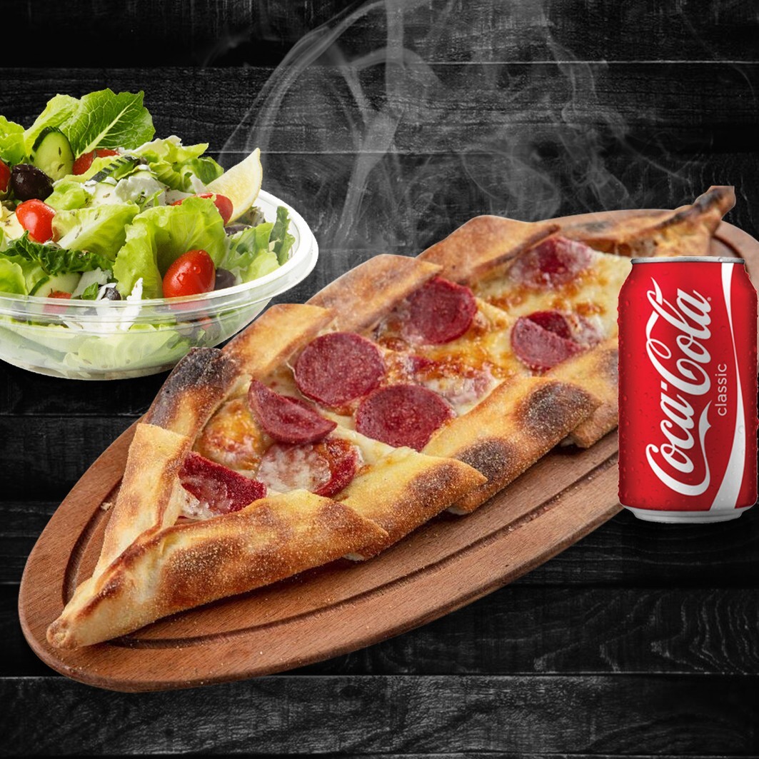Sucuklu Kaşarlı Pide + Coca-Cola Fırsat Menü