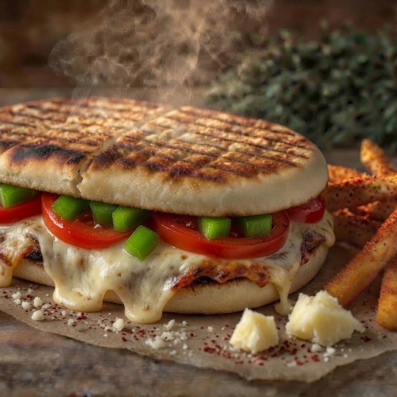 Eski Kaşarlı Bazlama Tost & Patates Kızartması