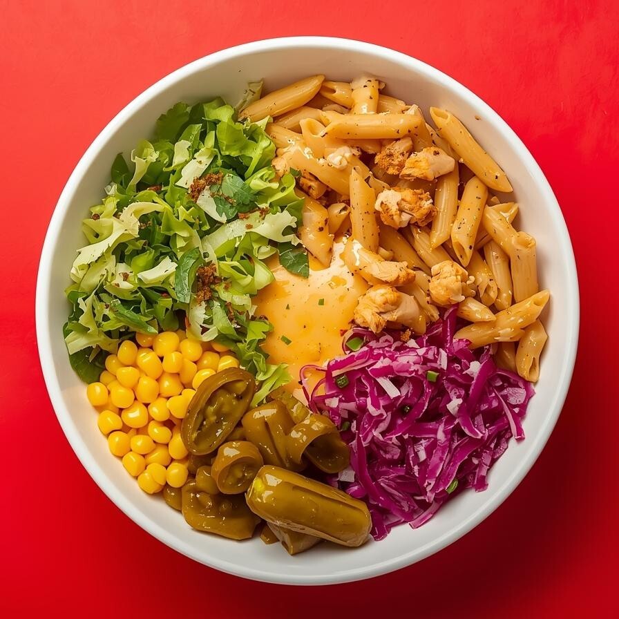 Cheddar Soslu Tavuklu Makarna Bowl