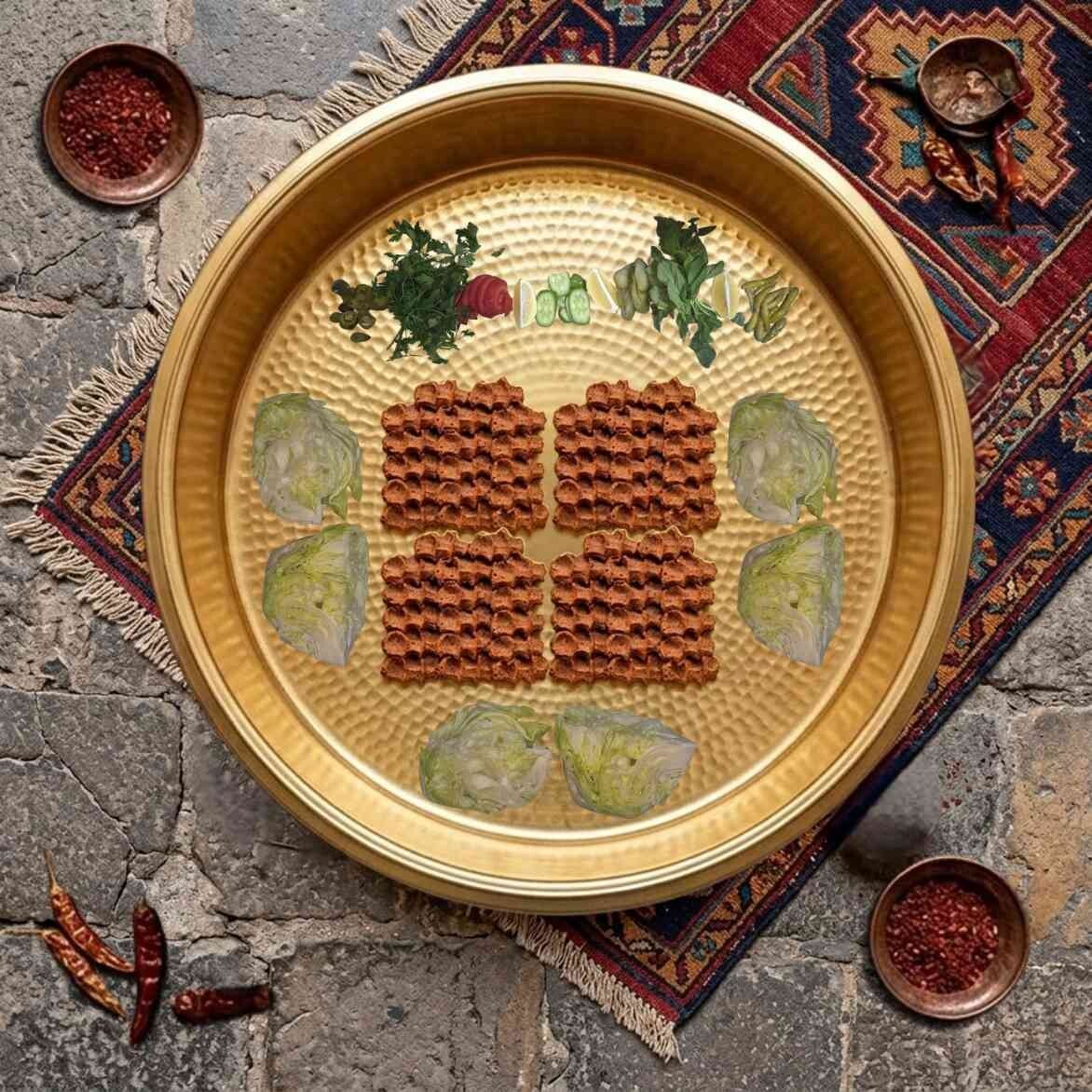 Çifte Leğen Dev Menü – Çiğ Köfte (2 Kg) [20 Lavaş & Duble Garnitürlü]
