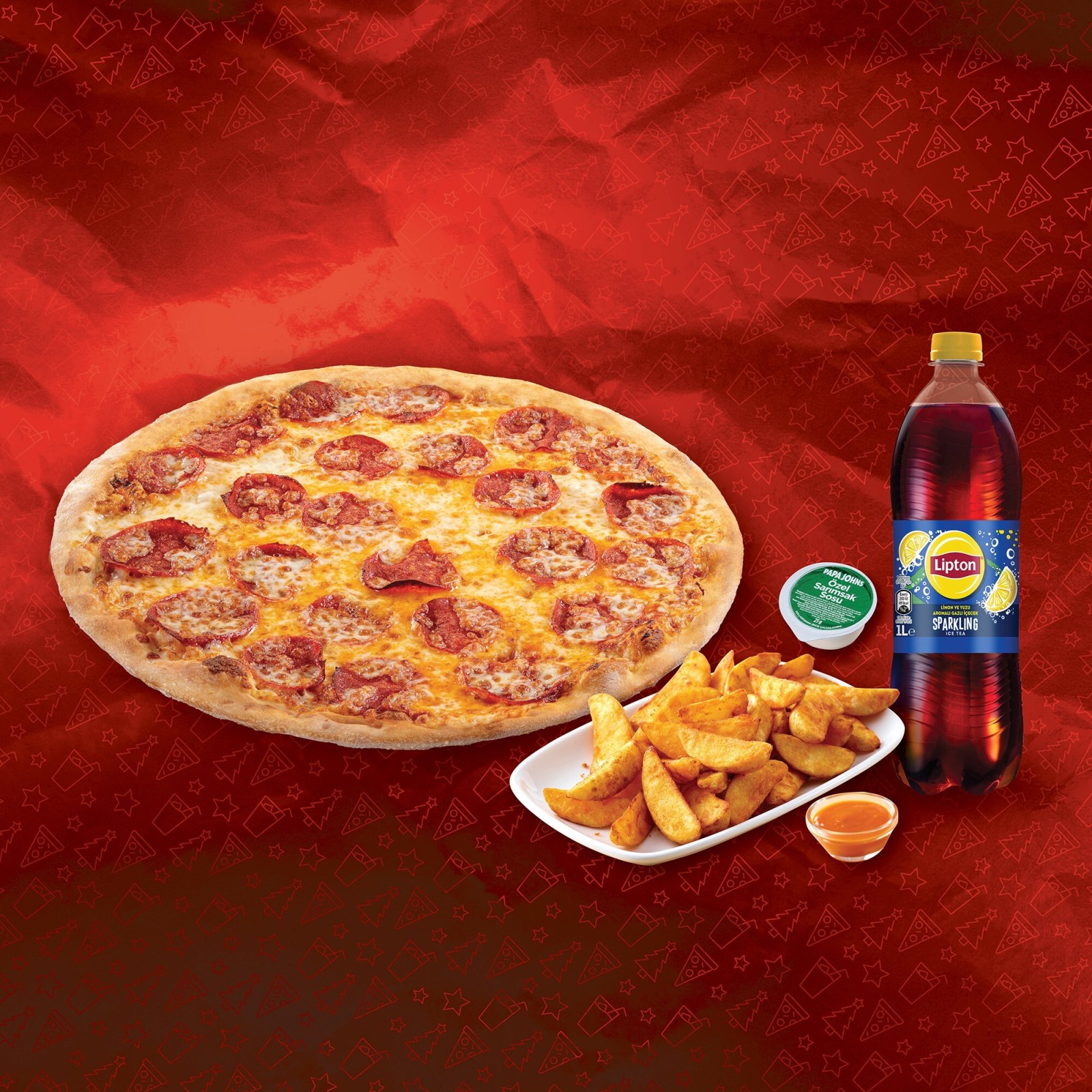 Büyük Pepperoni Pizza – Lipton Sparkling