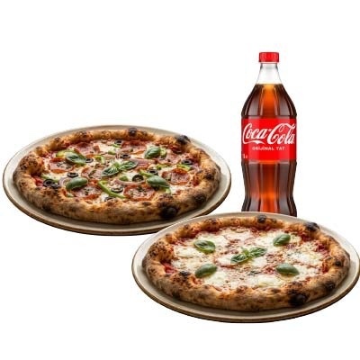 2'li Orta Pizza Menü + 1 Lt. İçecek
