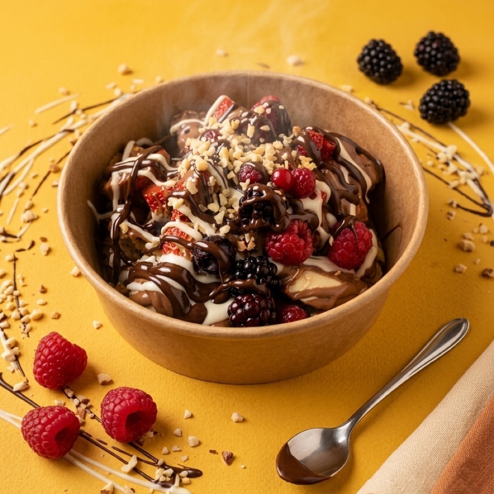 Çikolata Üçlemesi Küçük Bowl Waffle