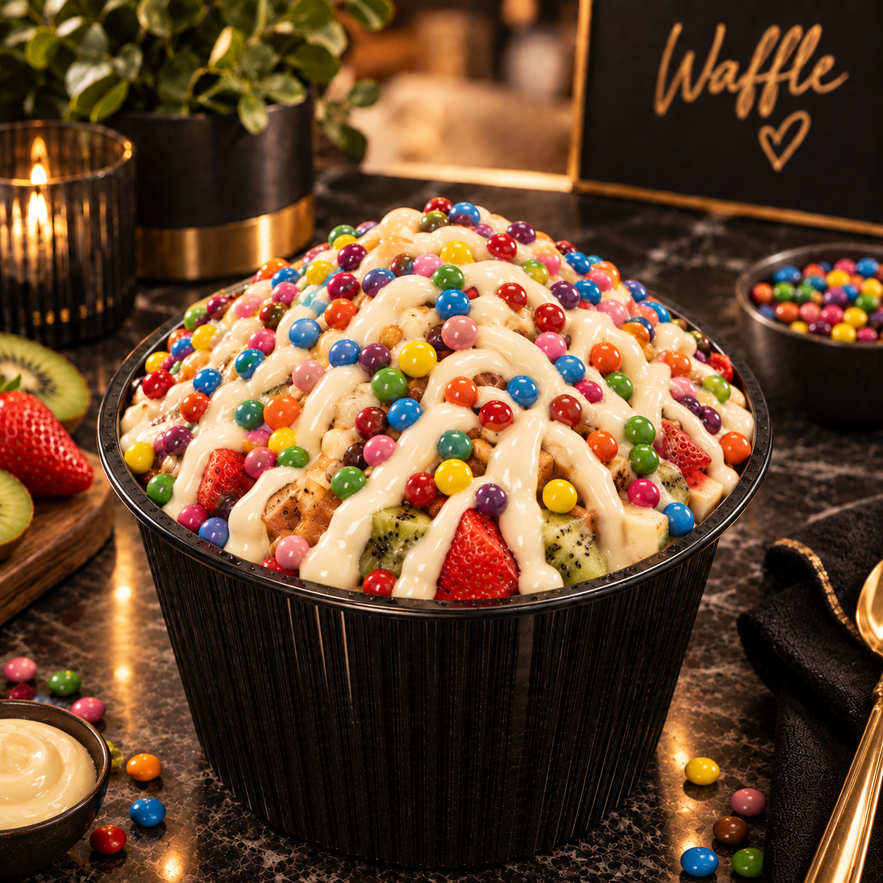 Beyaz Çikolatalı Waffle Cup