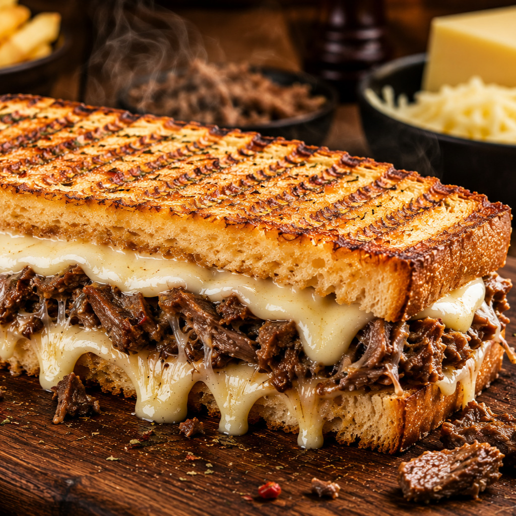 Kavurmalı Kaşarlı Tost