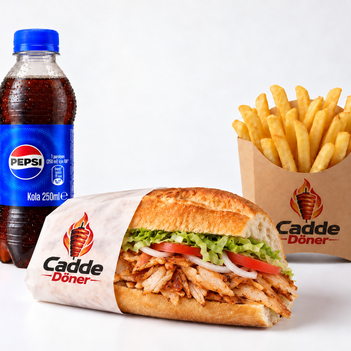 3 Çeyrek Ekmek Döner Menü