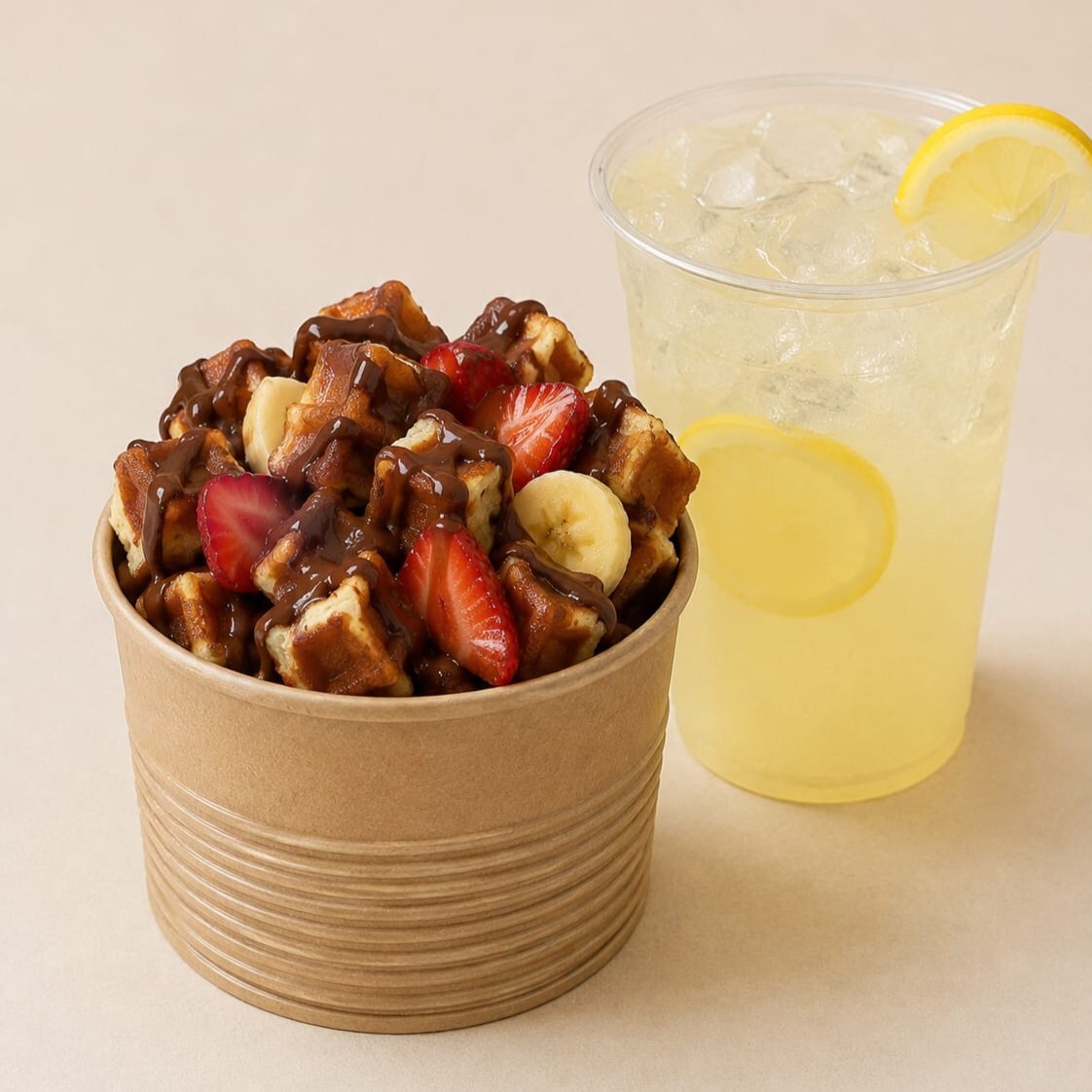 Kova Waffle + Açık Limonata