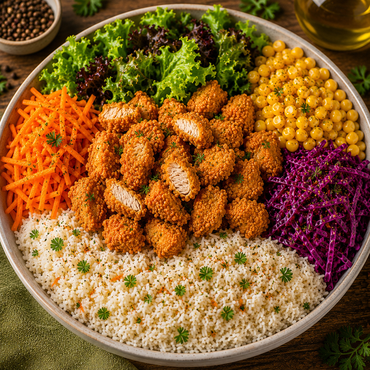 Çıtır Tavuklu Bowl (600 Gr)