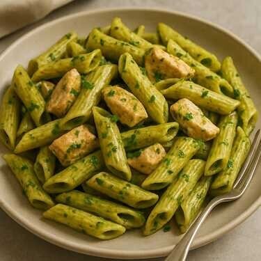 Kremalı Pesto Soslu Tavuklu Makarna