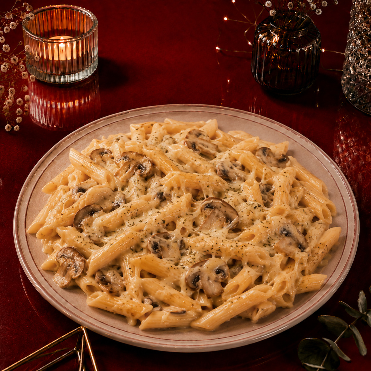 Chees Mantarlı Penne