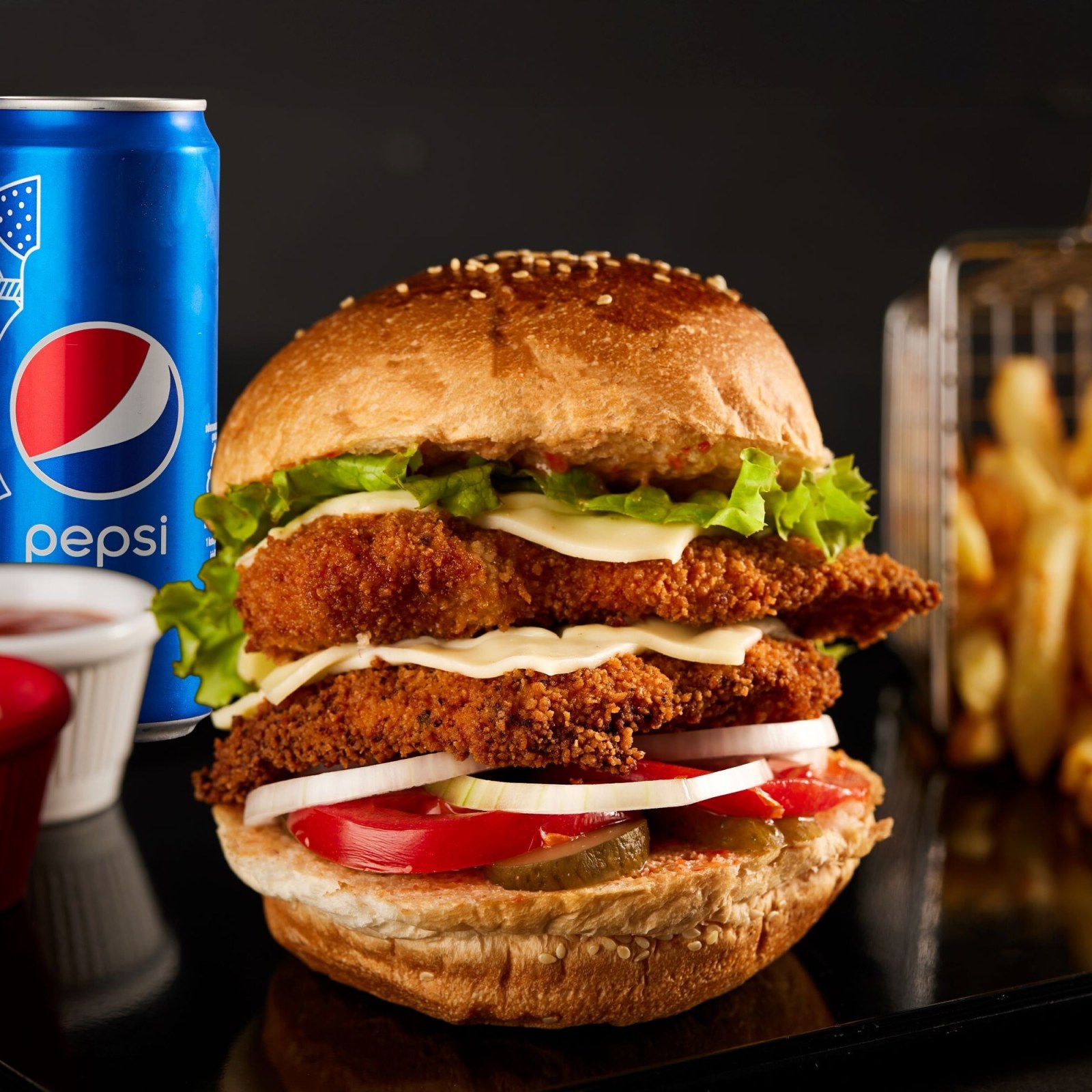 Double Chicken Burger Menü