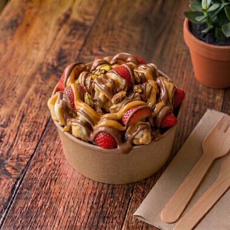Sütlü ve Karamel Kova Waffle