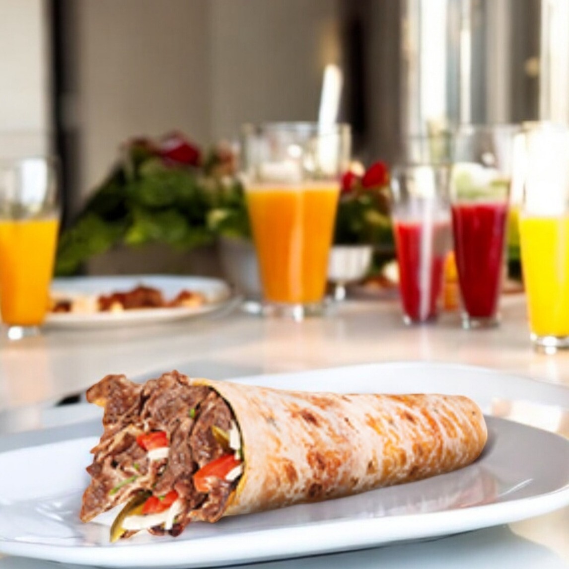 Trüflü Mayonez Soslu Et Döner Dürüm Gurme Yaprak Döner